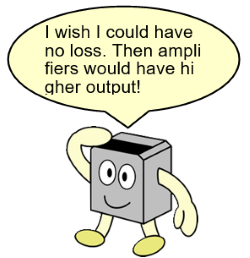 I wish I could have no loss. Then amplifiers would have higher output!
